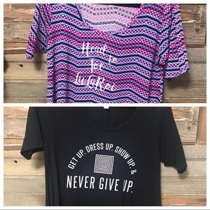 2 Small LuLaRoe Logo Perfect Tees